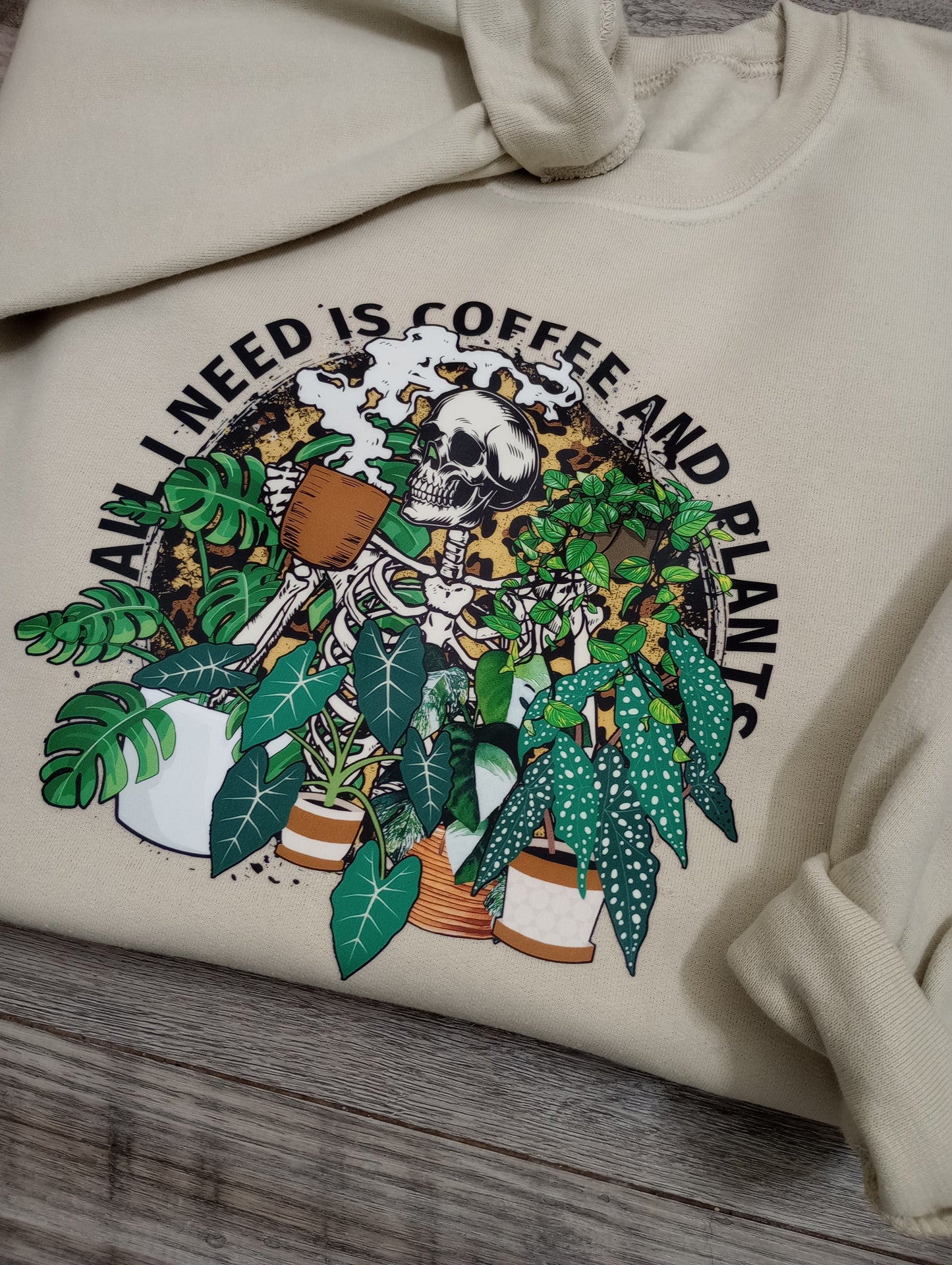 All I need is coffee and plants sweater