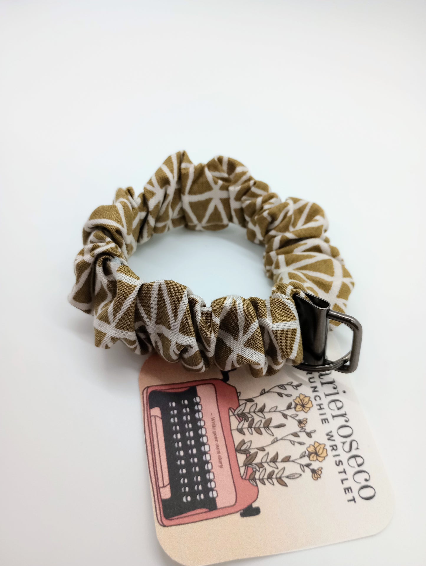 Abstract green scrunchie wristlet