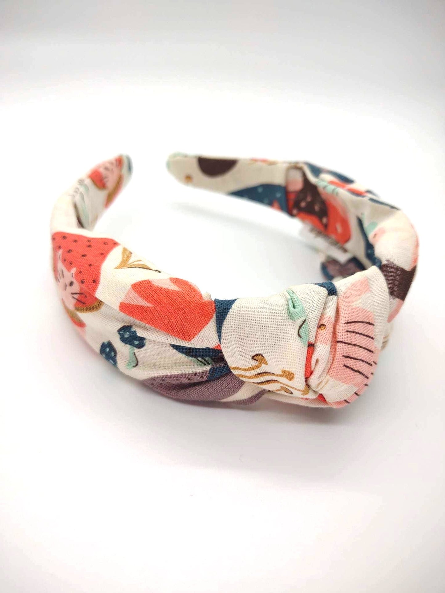 Kitty cats and mushroom knotted headband