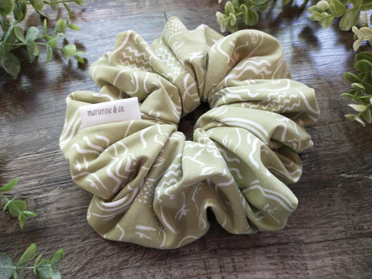 Boho light green  scrunchie