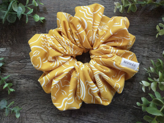 Yellow boho scrunchie